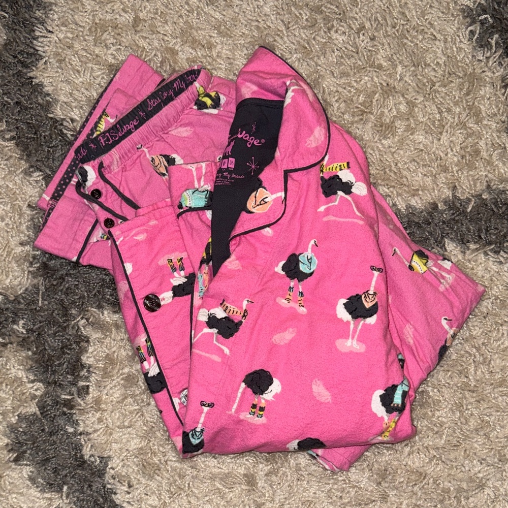 Pj Salvage Pink Ostrich Pajamas Women’s Small